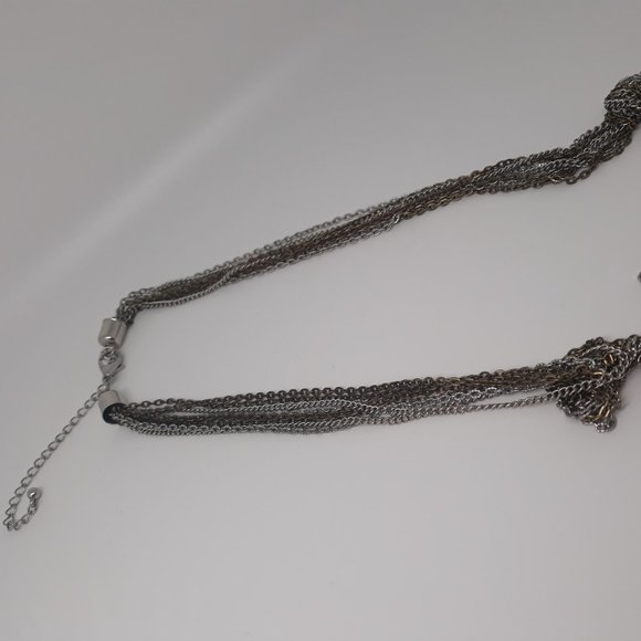 Vintage Silver & Gold Toned Multi-Strand Womens Necklace 19" Long - Picture 2 of 5